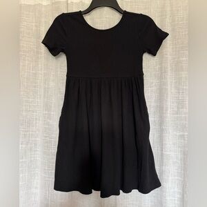Old Navy Black Ribbed Short-Sleeve Kids Dress L 10/12